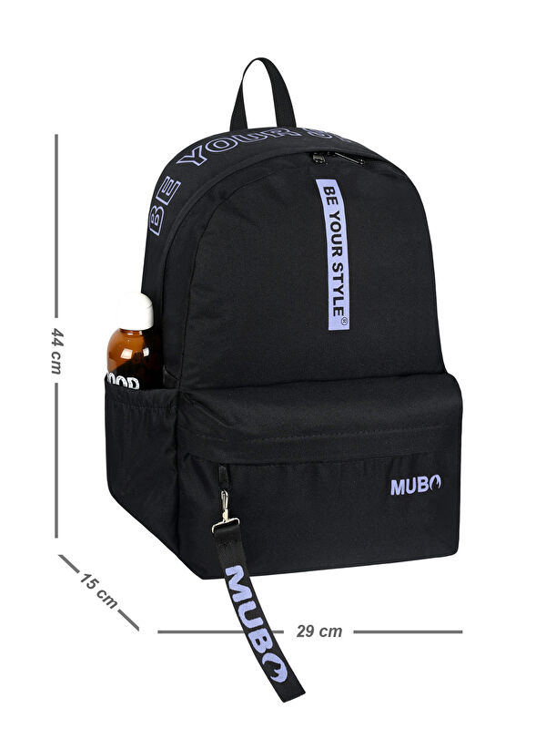 TONNY BLACK Unisex Siyah Gri Geniş Hacimli Günlük ve Okul Kullanımına Uygun Sırt Çantası