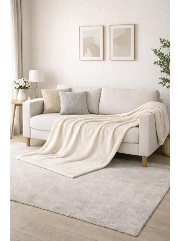 Çeyiz Diyarı Wella Soft 130x170 cm Tv Battaniyesi Krem
