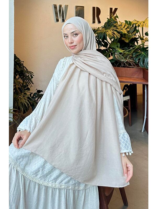 Lamelif Comfort Pamuk Şal Bej