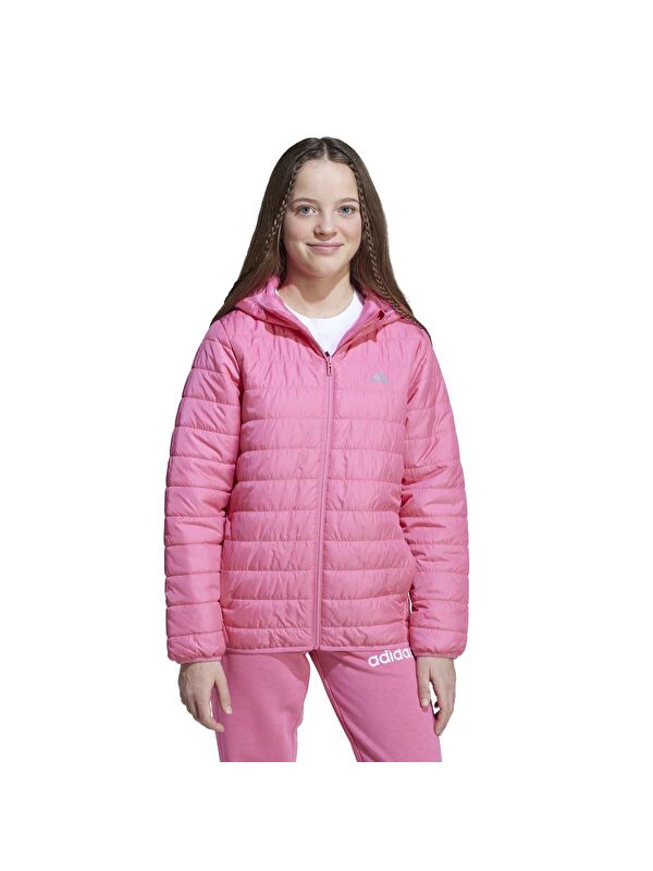 Adidas Essentials Light Padded Çocuk Pembe Kapüşonlu Mont