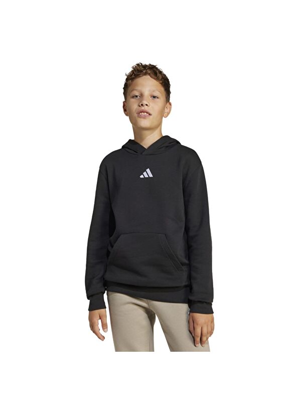 Adidas Sport Lifestlye Fleece Çocuk Siyah Kapüşonlu Sweatshirt