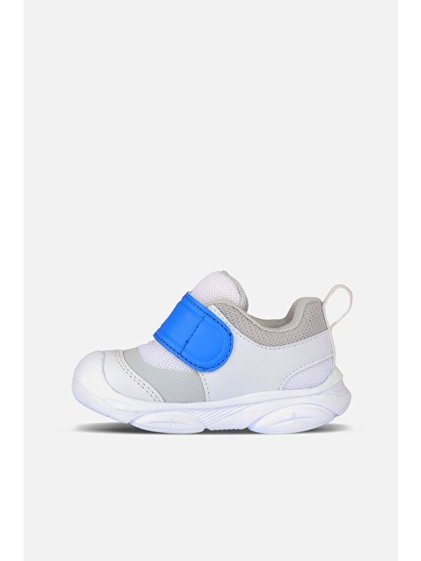 Onex Hafif Erkek Bebek İlk Adım Beyaz/Saks Mavi Günlük Ayakkabı - Görsel 3