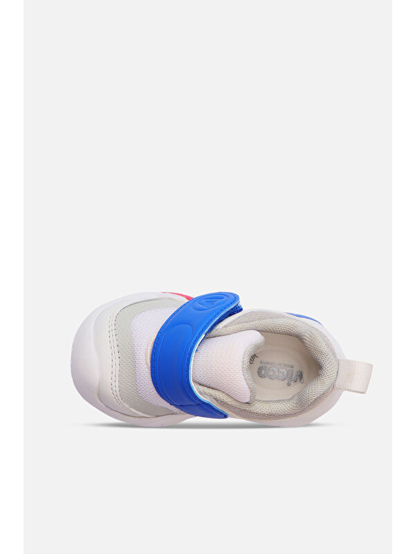 Onex Hafif Erkek Bebek İlk Adım Beyaz/Saks Mavi Günlük Ayakkabı - Görsel 4