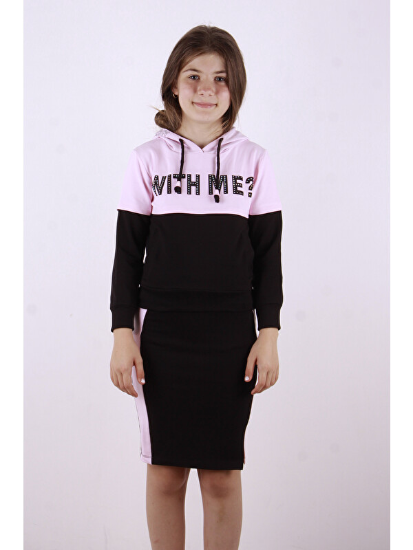 Toontoykids Kız Çocuk With Me? Baskılı Etekli Takım