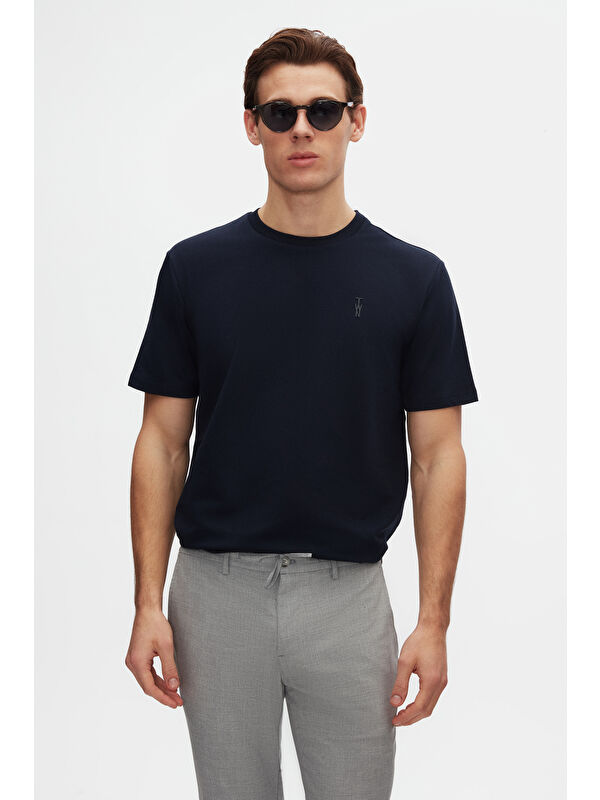 D'S damat Slim Fit Lacivert Düz Tişört