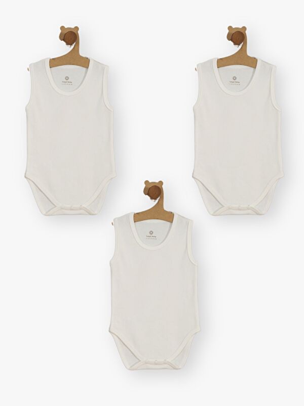 Luggi Baby Bisiklet Yaka Kısa Kollu Pamuklu Unisex Bebek Çıtçıtlı Body 3'lü