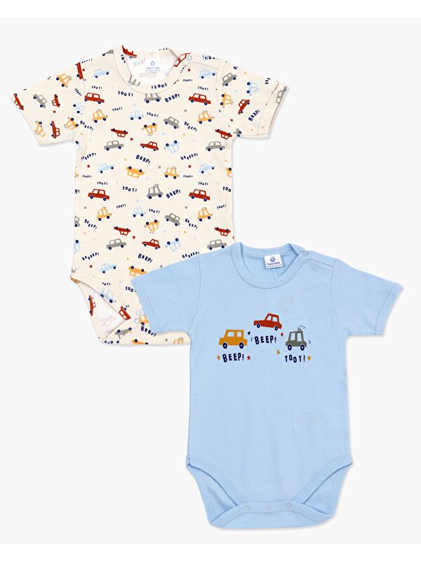 Luggi Baby Bisiklet Yaka Erkek Bebek Çıtçıtlı Body 2'li