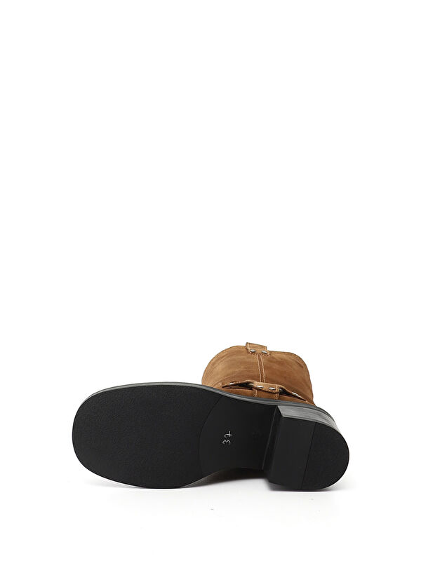 Gonderi(r) Kahverengi Gonderi(r) Kalin Kadın Topuklu Hakiki Deri Çizme