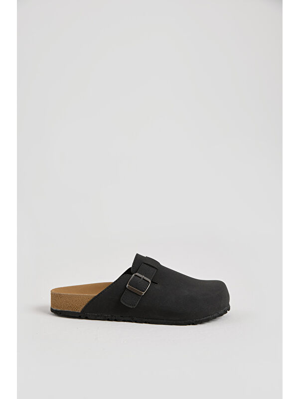 Tonny Black Siyah Tonny Black Kalin Poli Erkek Taban Tokalı Önü Kapalı Terlik