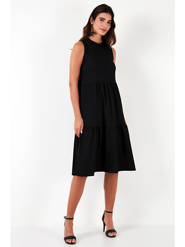 Lela Regular Fit Kolsuz Midi Kadın Elbise 5869008