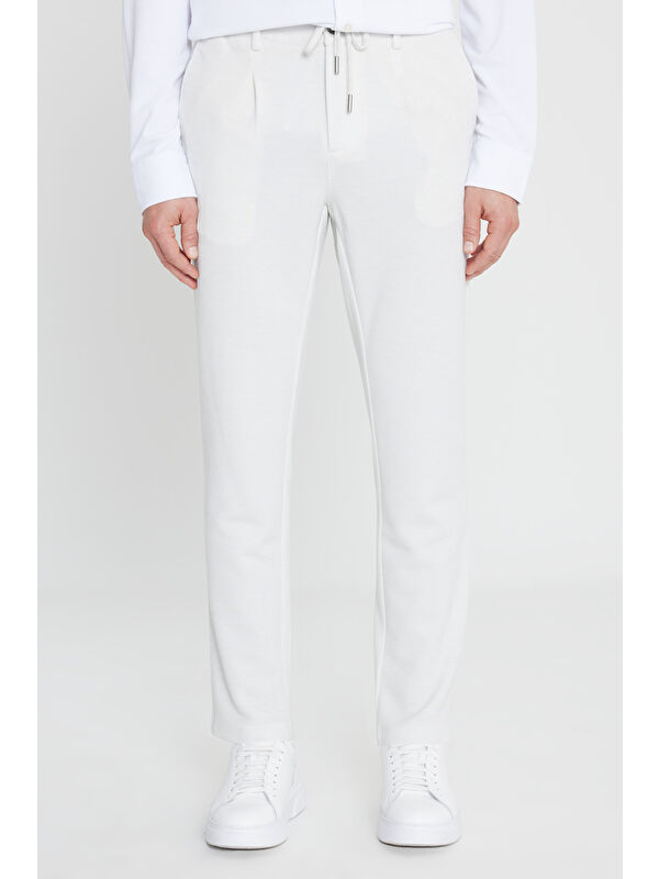 Altınyıldız Classics Erkek Taş 360 Her Yöne Esneyen Slim Fit Dar Kesim Beli Bağlamalı Armürlü Casual Pantolon