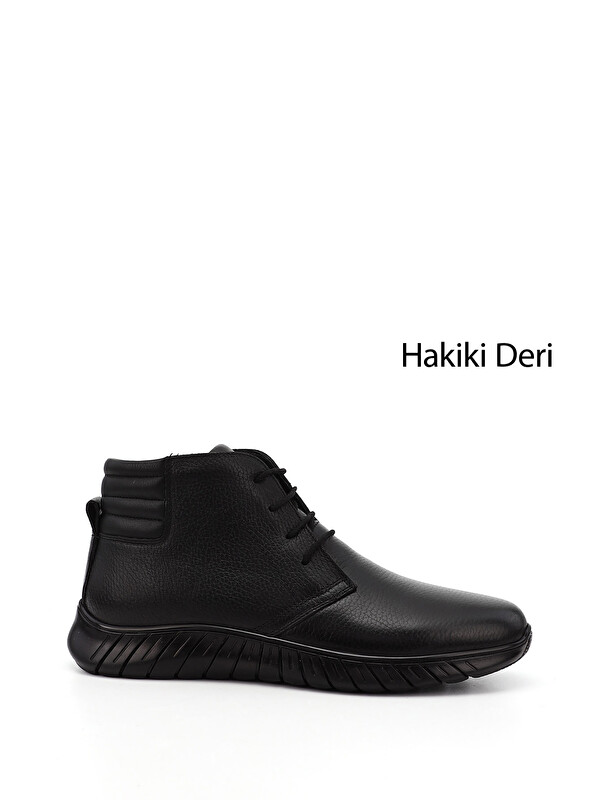 GÖNDERİ(R) Erkek ZÜMRÜT-SİYAH Fermuarlı Hakiki Deri Outdoor Bot