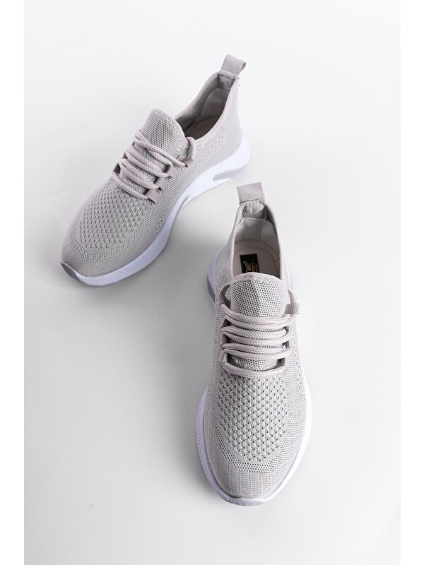 Bağcıklı File Detaylı Kadın Sneaker - Görsel 5