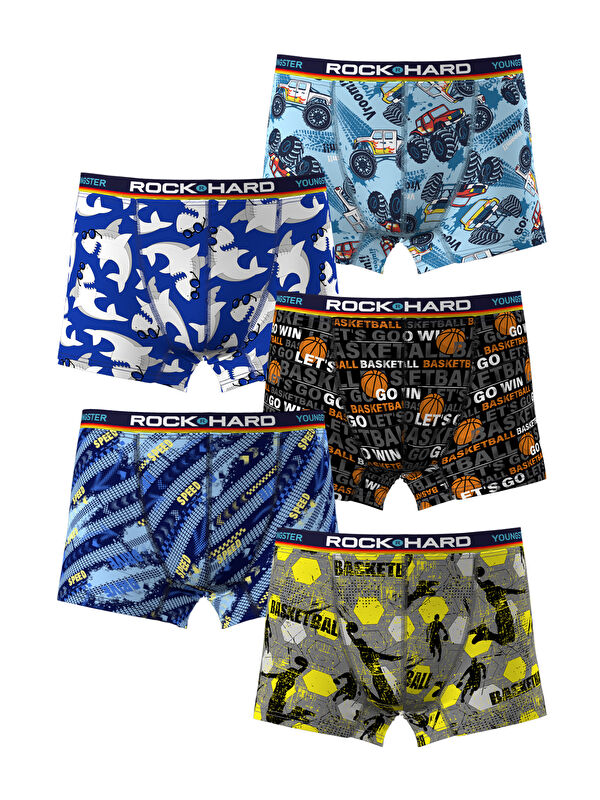 Rockhard Erkek Çocuk Desenli Boxer 5'Li Paket Karışık Gönderilir