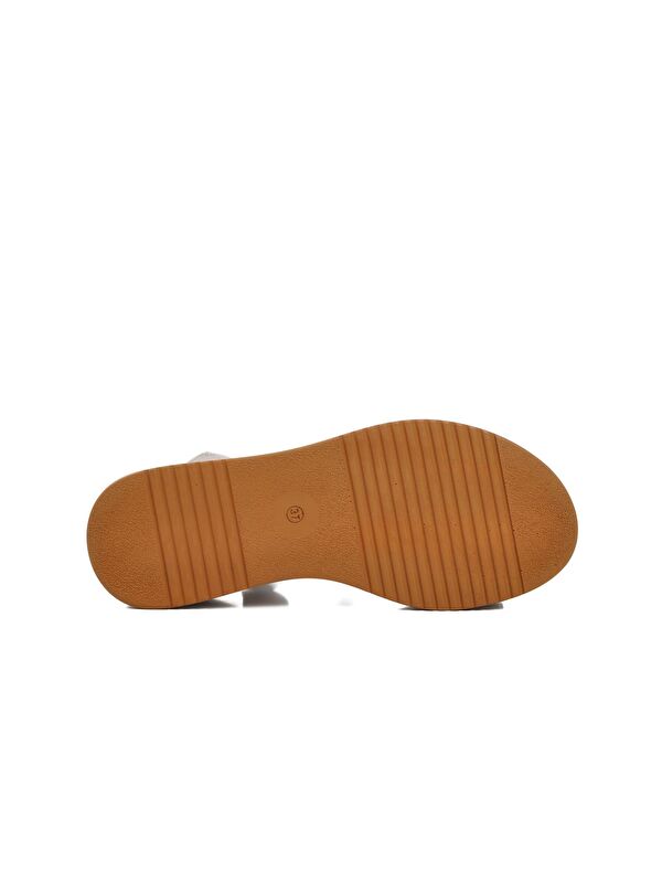 Beyaz Hakiki Deri Kadın Sandalet 9716 - Görsel 6