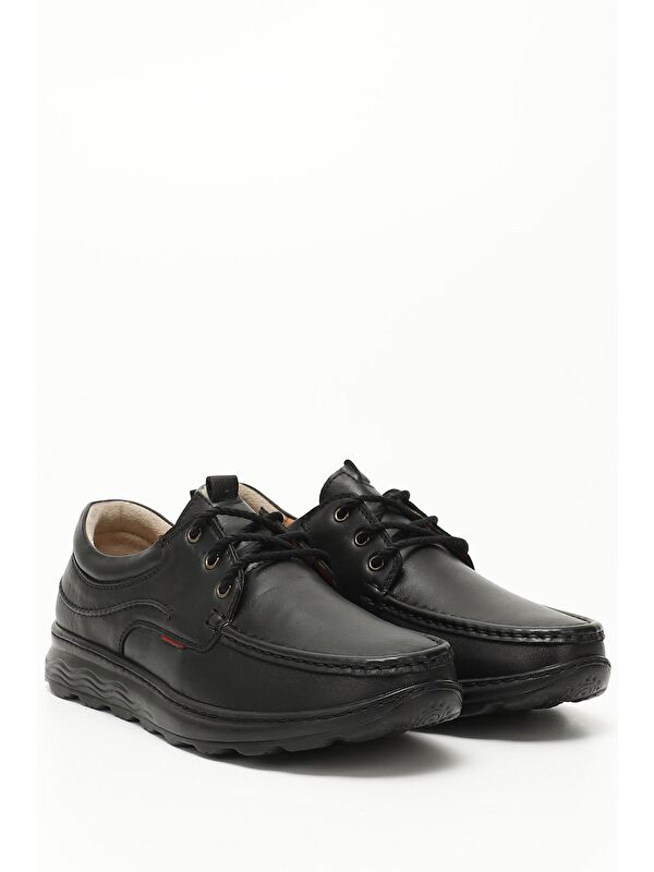 SİYAH Hakiki Deri Bağcıklı Günlük Erkek Ayakkabı 42861 - Görsel 3