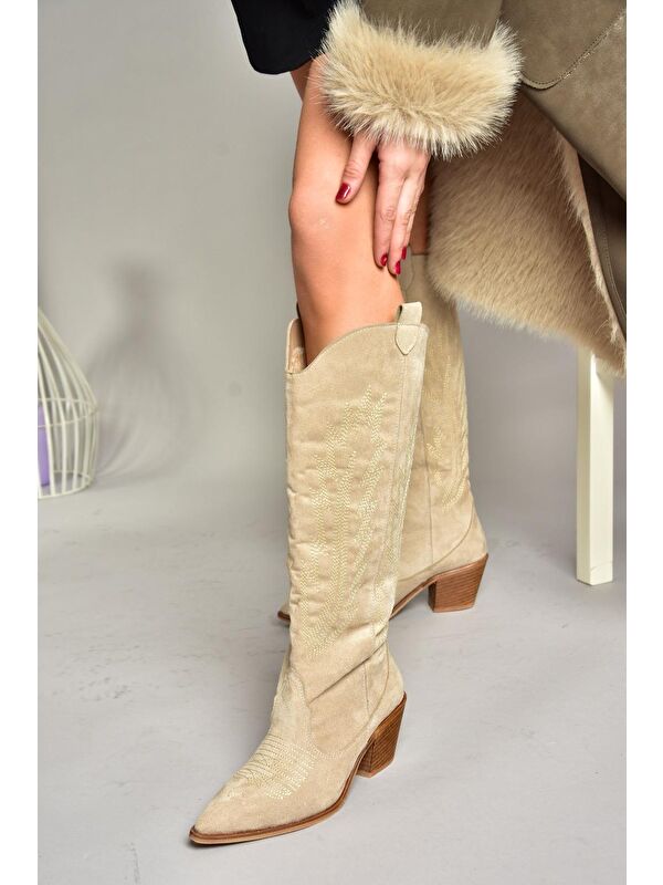 T2677652 Bej Kadın Çizme - Görsel 3