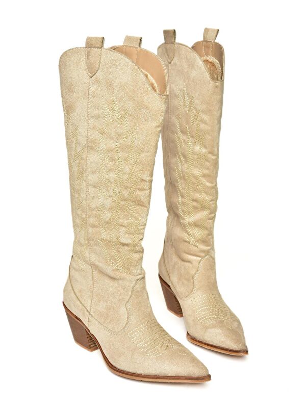 T2677652 Bej Kadın Çizme - Görsel 4