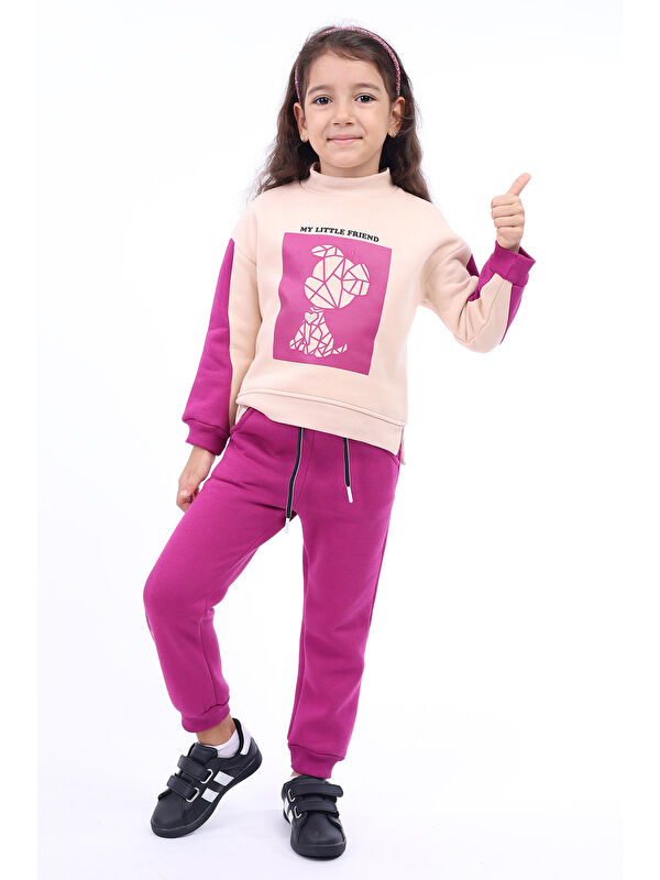 Toontoykids Kız Çocuk Baskılı Eşofman Takım