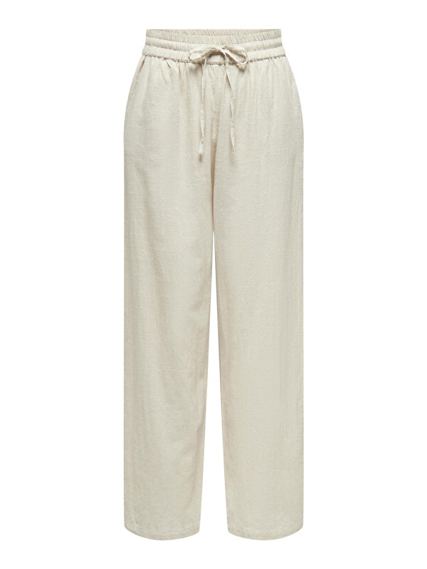 Only Onltizana % 100 Pamuk Regular Fit Yüksek Bel Geniş Paça Pantolon 15319090