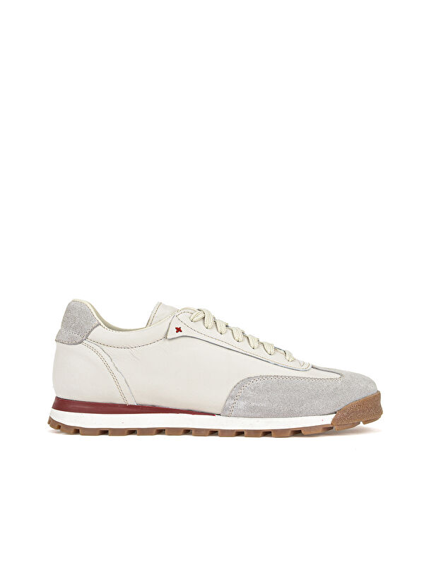 Ziya Ayakkabı Erkek Hakiki Deri Sneaker 1611026Z1020 Kırık Beyaz