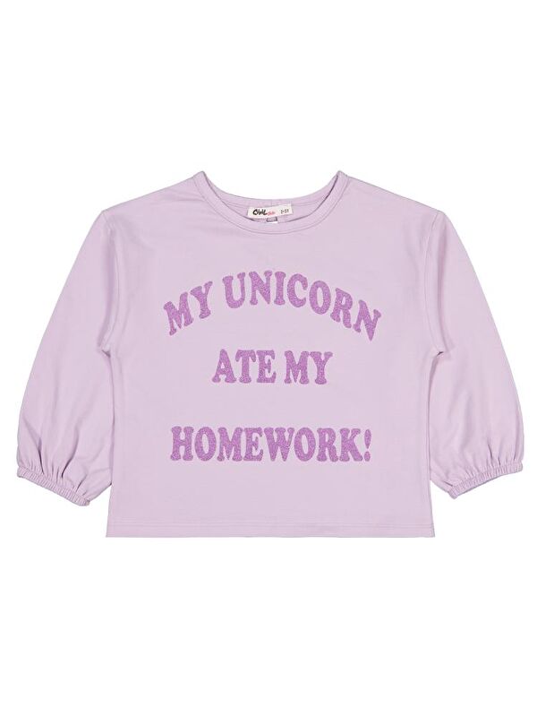 Civil Girls My Baskılı 2-5 Yaş Sweatshirt - Lila 2-3 Yaş