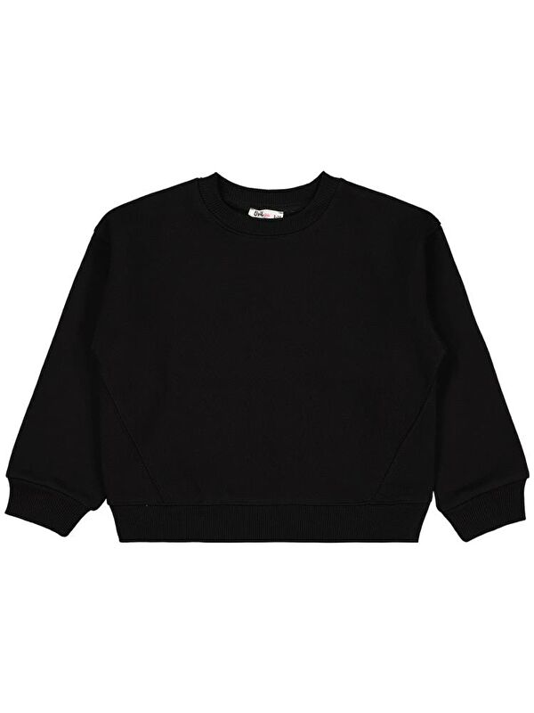 Civil Girls Düz 6-9 Yaş Sweatshirt - Siyah 9-10 Yaş