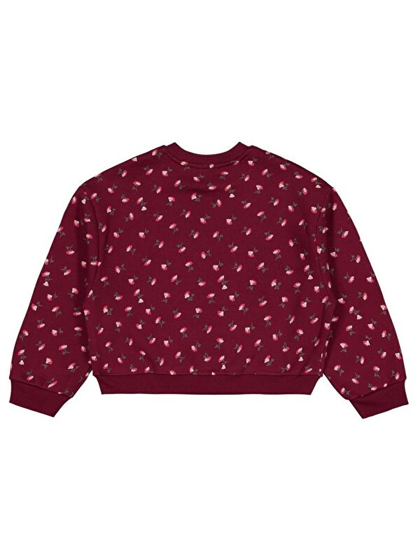 Civil Girls Çıtır Çiçek Desenli 10-13 Yaş Sweatshirt - Bordo 10-11 Yaş