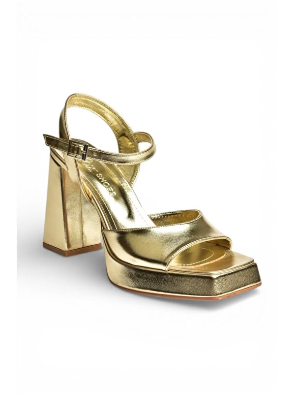 Fox Shoes Altın Kadın Topuklu Ayakkabı Y246055009