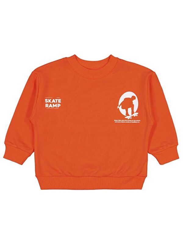 Civil Boys Skate Start Baskılı 2-5 Yaş Sweatshirt - Turuncu 5-6 Yaş
