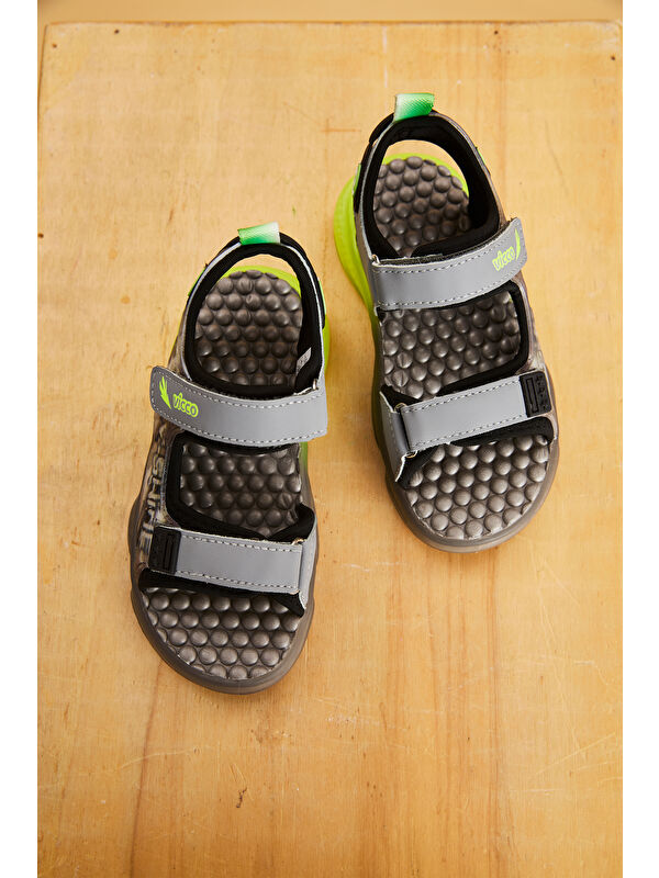 Felipe Işıklı Erkek Okul Öncesi Gri Sandalet - Görsel 6