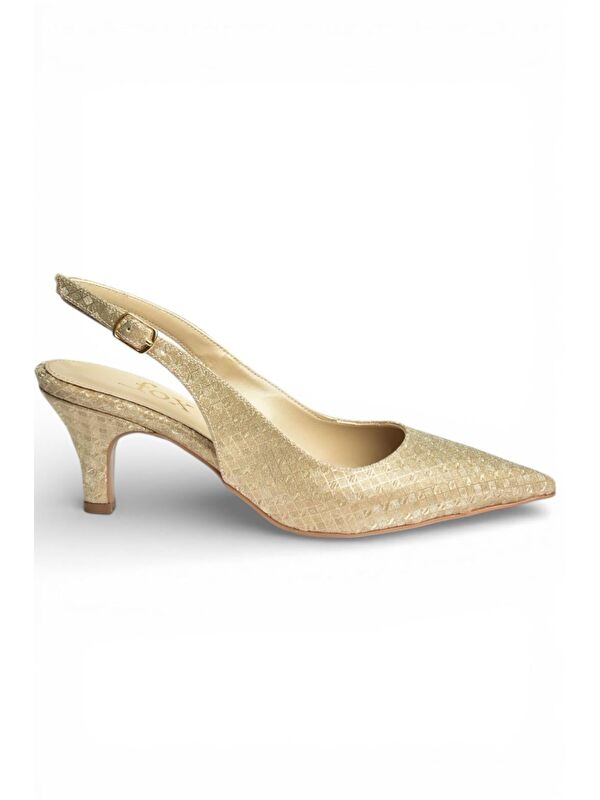 Fox Shoes Altın Kadın Topuklu Ayakkabı Y572471514