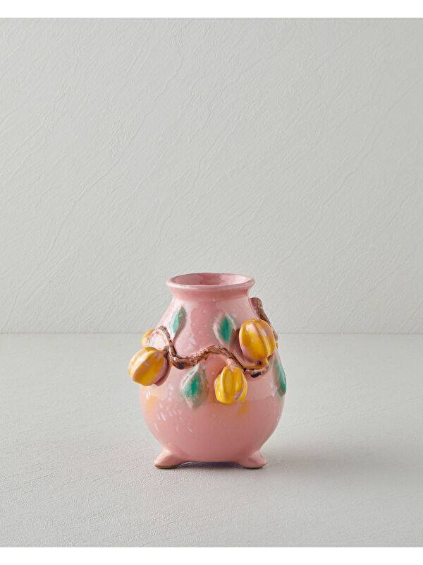 English Home Summer Fruit Vazo 19x18x19 cm Pembe