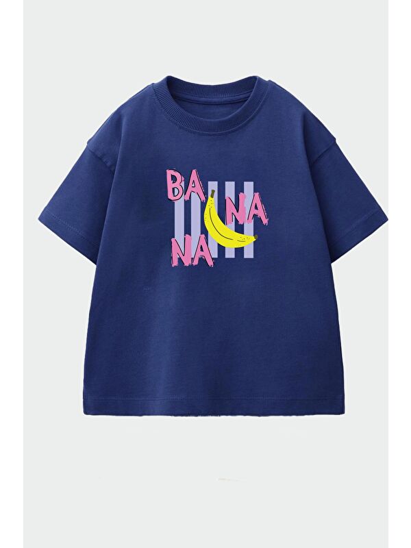 Monila Kız Çocuk Bisiklet Yaka Baskılı Tshirt