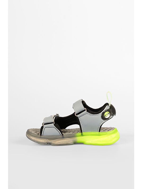 Felipe Işıklı Erkek Bebek Gri Sandalet - Görsel 3