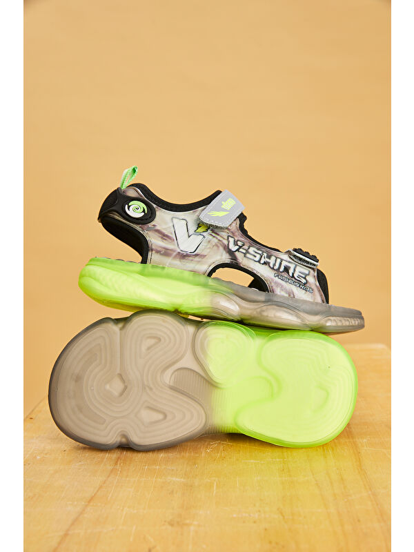 Felipe Işıklı Erkek Bebek Gri Sandalet - Görsel 6