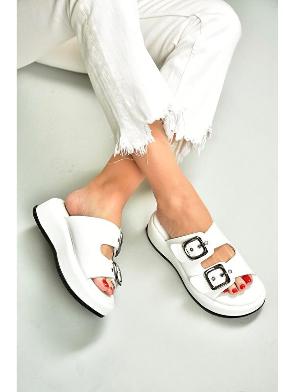 Beyaz Kadın Terlik U2964450 - Görsel 3