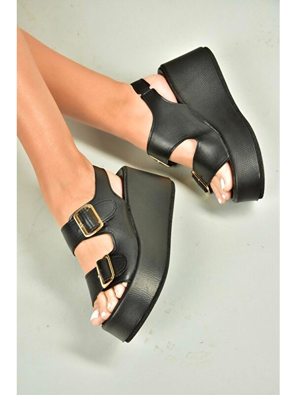 Siyah Kadın Dolgu Topuklu Ayakkabı U9464185 - Görsel 4