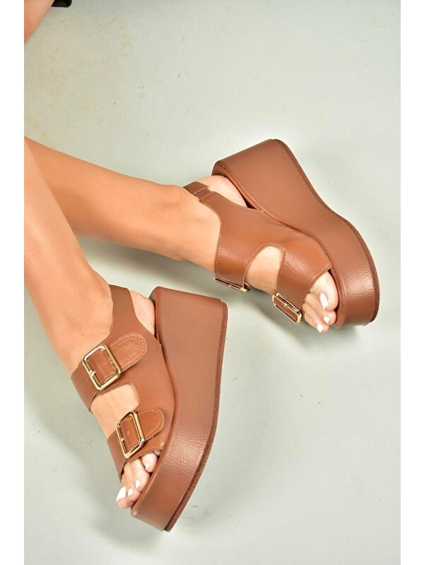 Taba Kadın Dolgu Topuklu Ayakkabı U9464185 - Görsel 3