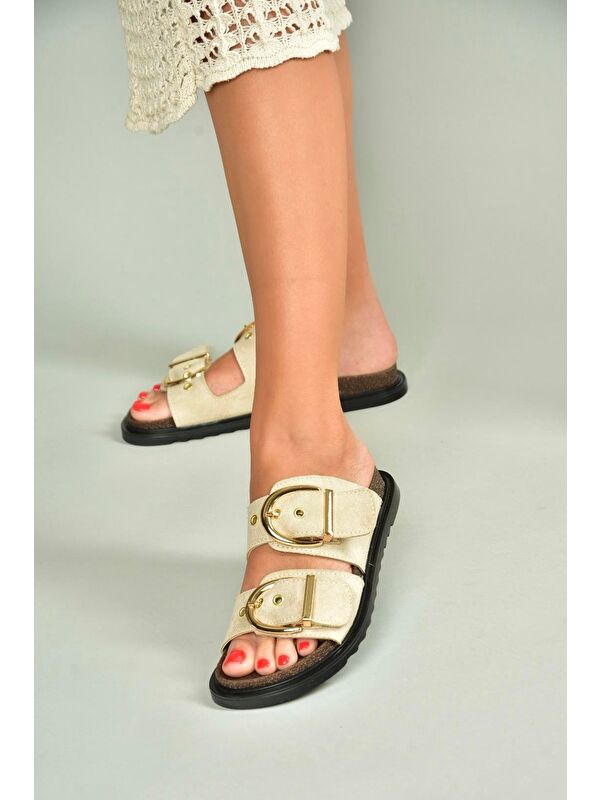 Bej Kadın Terlik U2677327 - Görsel 5