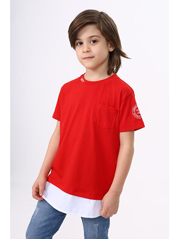 Toontoykids Erkek Çocuk Cepli Pamuklu Tişört