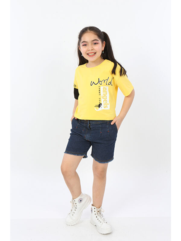 Toontoykids Kız Çocuk World Baskılı Tişört