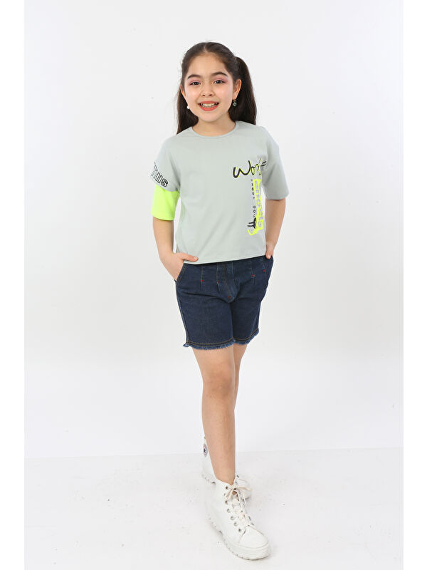 Toontoykids Kız Çocuk World Baskılı Tişört
