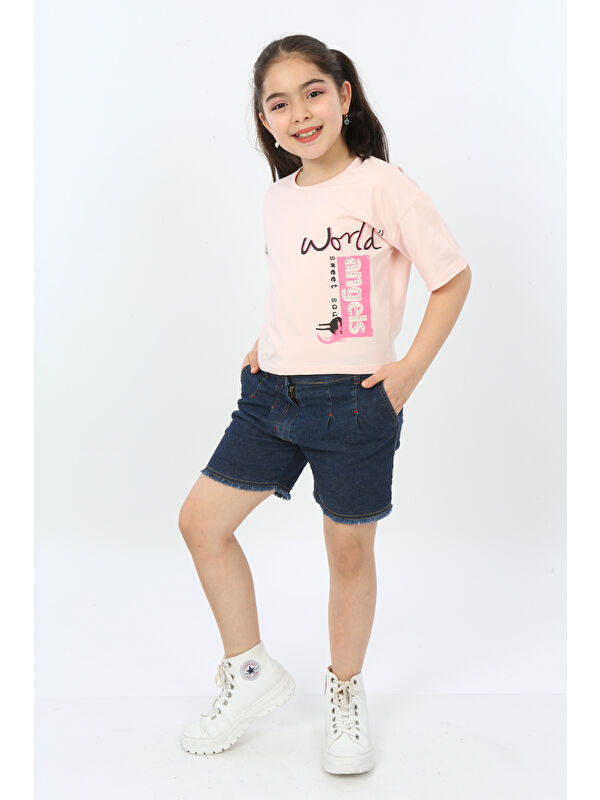 Toontoykids Kız Çocuk World Baskılı Tişört