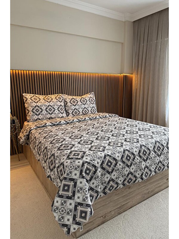 Çeyiz Diyarı Ultrasonik Kapitoneli Nomad Çift Kişilik Pike Takımı 195x235 cm Gri