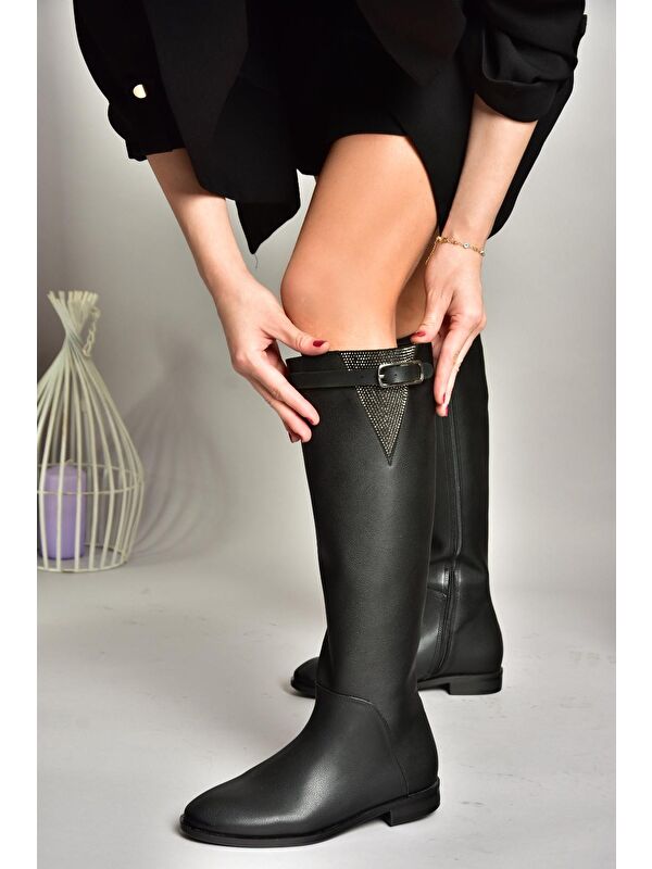 T8201092 Siyah Kadın Çizme - Görsel 3