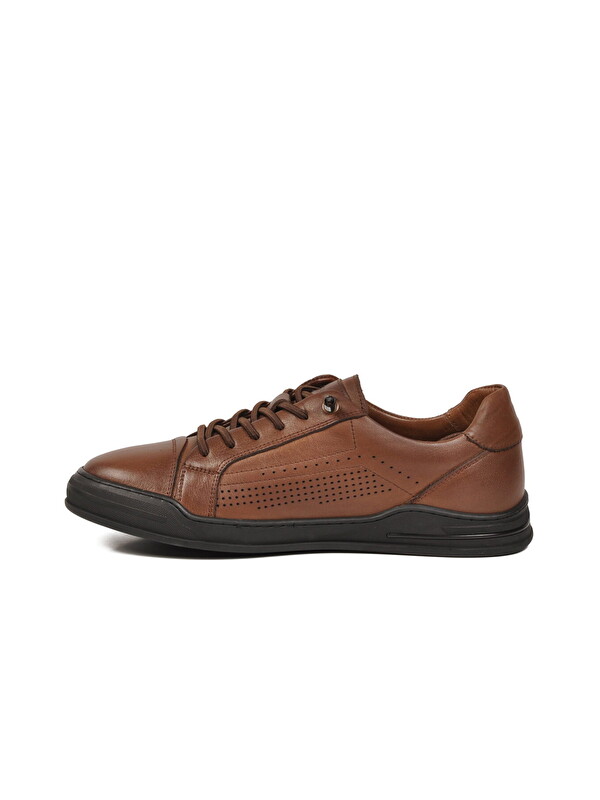 Voyager Ceviz Hakiki Deri Erkek Sneaker Delikli Nefes Alabilen Casual Memory Taban M682 M