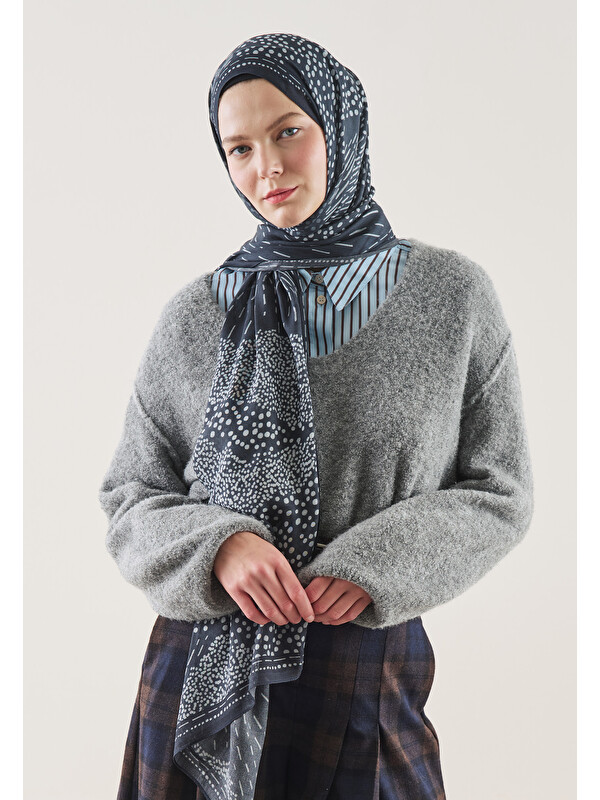 Fresh Scarfs Dot Elegance Desen Rami Şal Lacivert