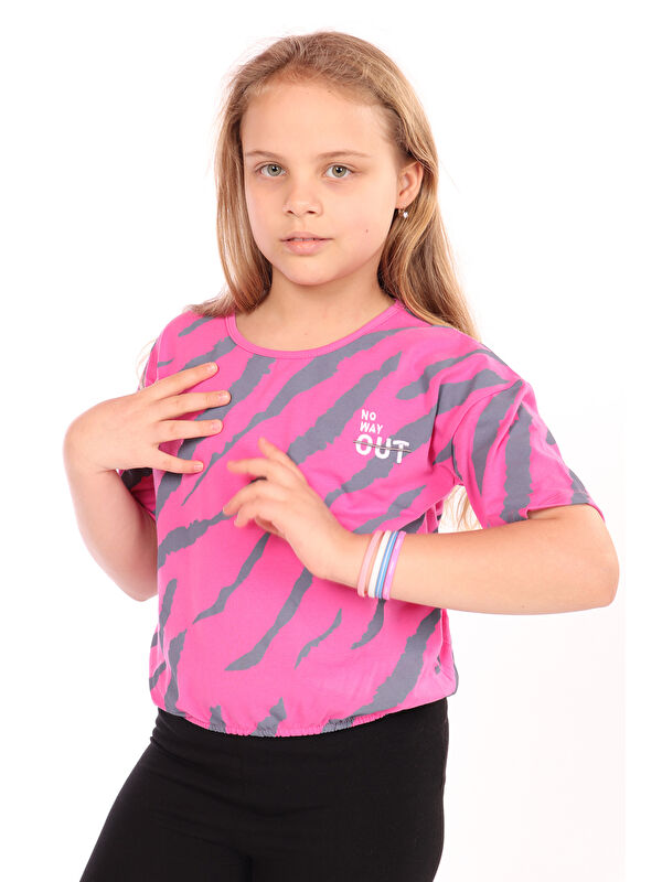 Toontoykids Kız Çocuk Komple Baskılı Tişört