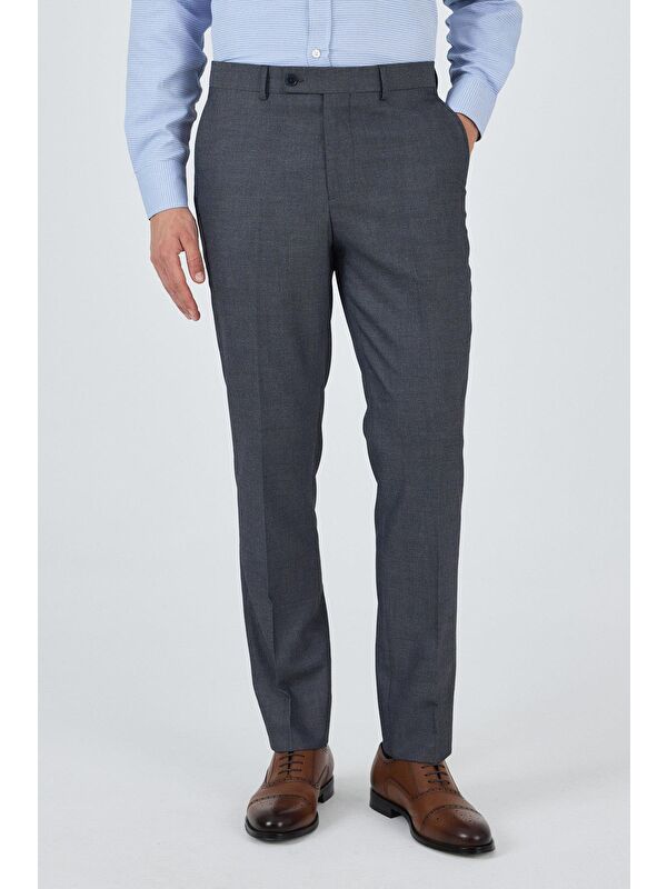 İMZA Koyu Antrasit Esnek Yandan Cepli Comfort Fit Classic Pantolon 1003250154